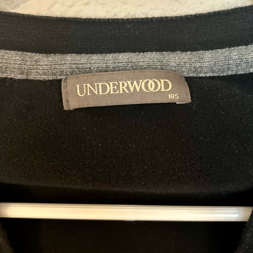 Underwood Black Button Front Cardigan Sweater Unisex Womens Medium Vintage Style - Picture 2 of 5